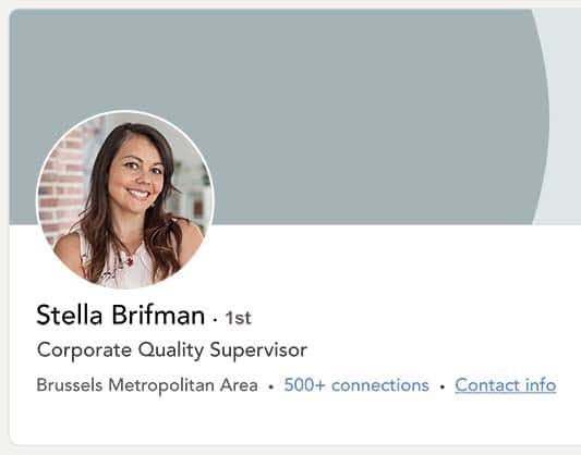 Professional CV on LinkedIn with a picture of a smiling young woman.